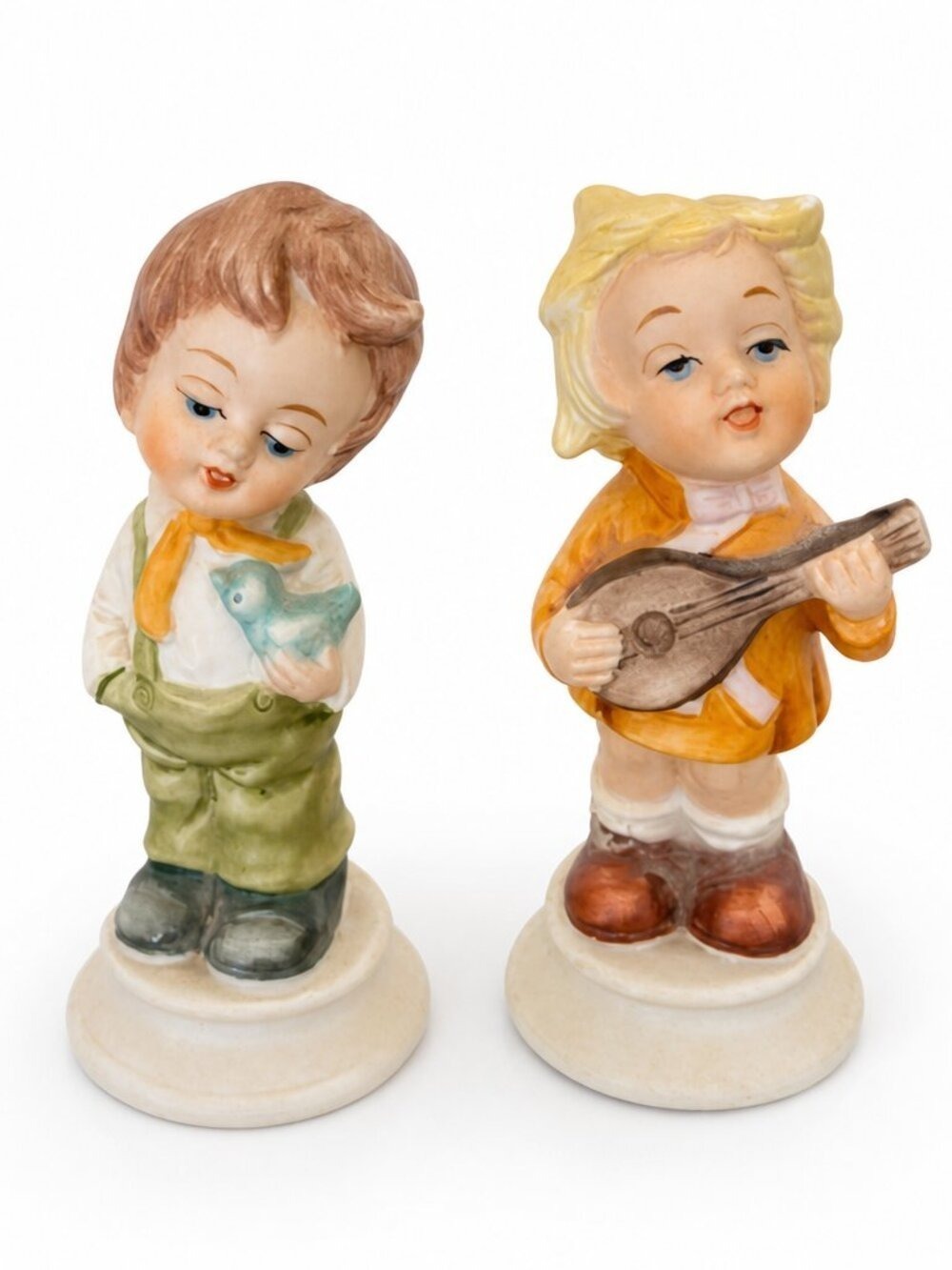 Vintage Napcoware Japan Porcelain Figurines – Boy with Bird & Girl with Mandolin